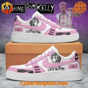 The unisex Machine Gun Kelly's Life In Pink Nike Air Force Shoes is designed to keep you moving in style