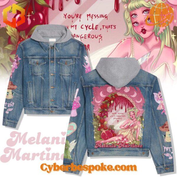 Melanie Martinez themed denim jacket with colorful artwork and text