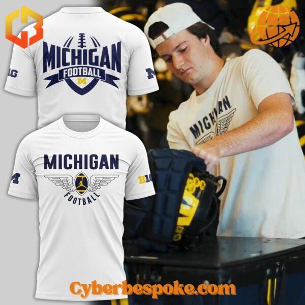 Unique Michigan Wolverines Football Shirt featuring immersive 3D designs that redefine casual wear.