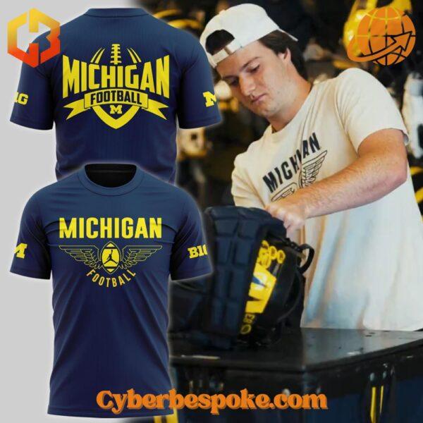 Unique Michigan Wolverines Football Shirt featuring immersive 3D designs that redefine casual wear.