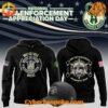 Milwaukee Bucks Law Enforcement Appreciation Hoodie front and back view with law enforcement graphics and Bucks logo.