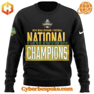 Front view of NDSU 2024 NCAA Division I Football National Champions black sweatshirt