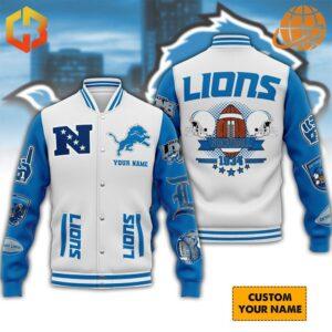 NFL Detroit Lions Football Varsity Jacket front view