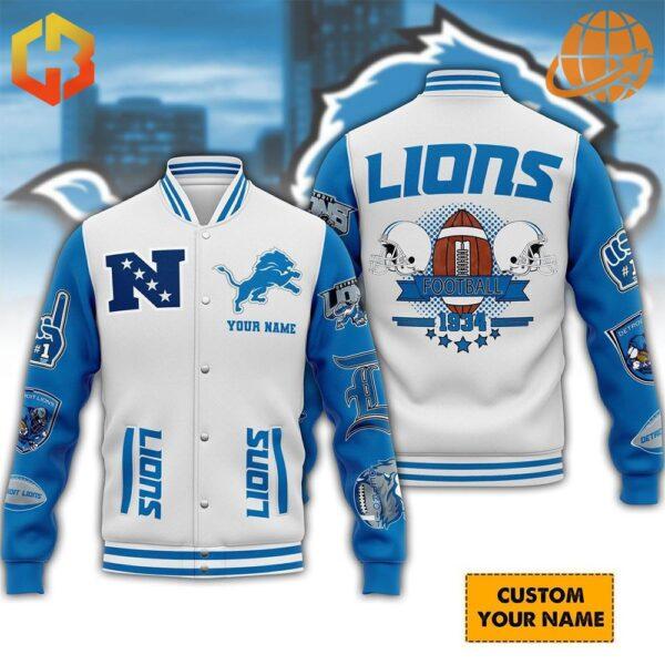 NFL Detroit Lions Football Varsity Jacket front view