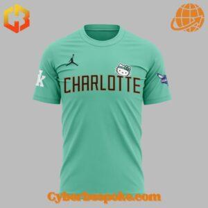 Charlotte Hornets Hello Kitty collaboration teal shirt, front views