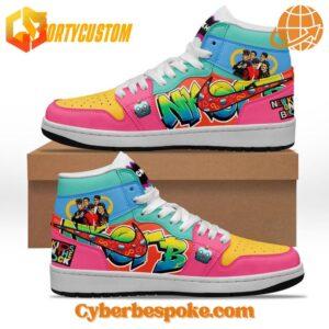 New Kids On The Block Blockhead Air Jordan 1 shoes with retro-inspired graphics and colors