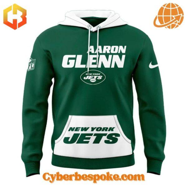 Unique 3D-designed New York Jets Coach Aaron Glenn Hoodie, blending artistic visuals with everyday wear.