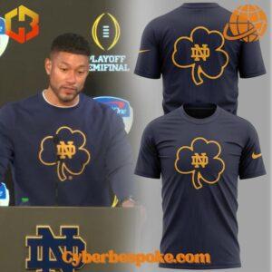 Marcus Freeman Notre Dame Clover hoodie with iconic team logo and coach-inspired style