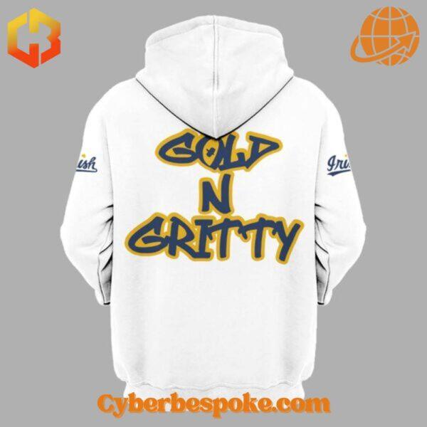 Notre Dame Fighting Irish Coach Marcus Freeman Gold N’ Gritty Hoodie perfect for everyday wear.