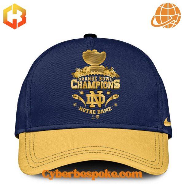 Official Notre Dame Fighting Irish cap celebrating the Orange Bowl Championship win.