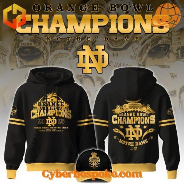 Notre Dame Fighting Irish Orange Bowl Champions hoodie featuring bold championship graphics