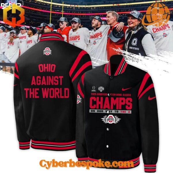 Redefine your style with the unisex Ohio State Buckeyes Against The World Cotton Bowl Champs Varsity Jacket