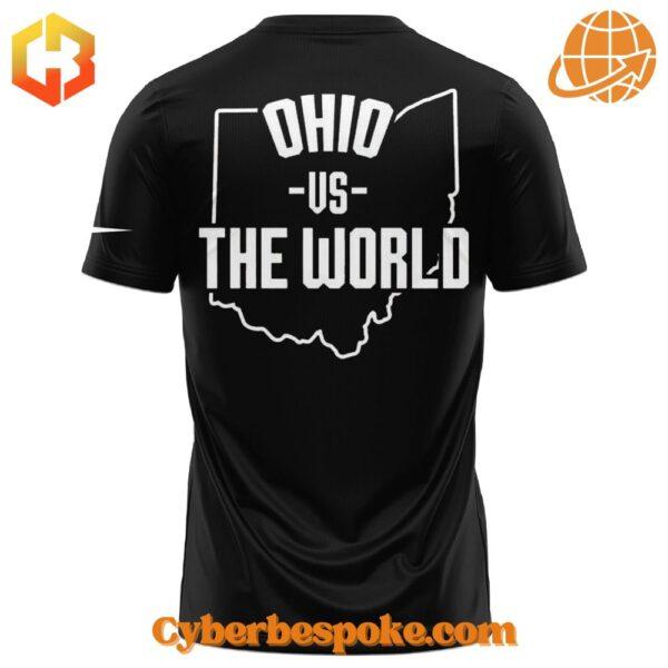 Unique 3D-designed Ohio State Buckeyes Against The World Shirt, blending artistic visuals with everyday wear.