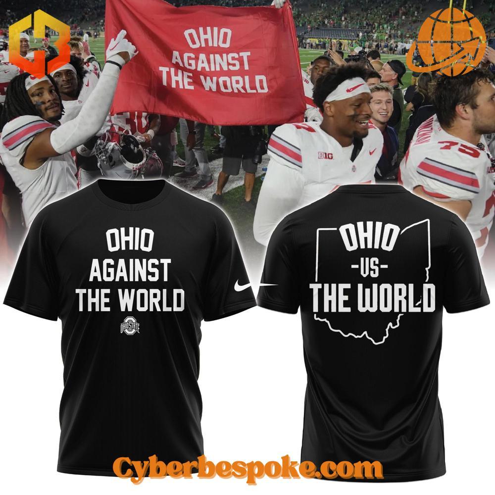 Unique 3D-designed Ohio State Buckeyes Against The World Shirt, blending artistic visuals with everyday wear.