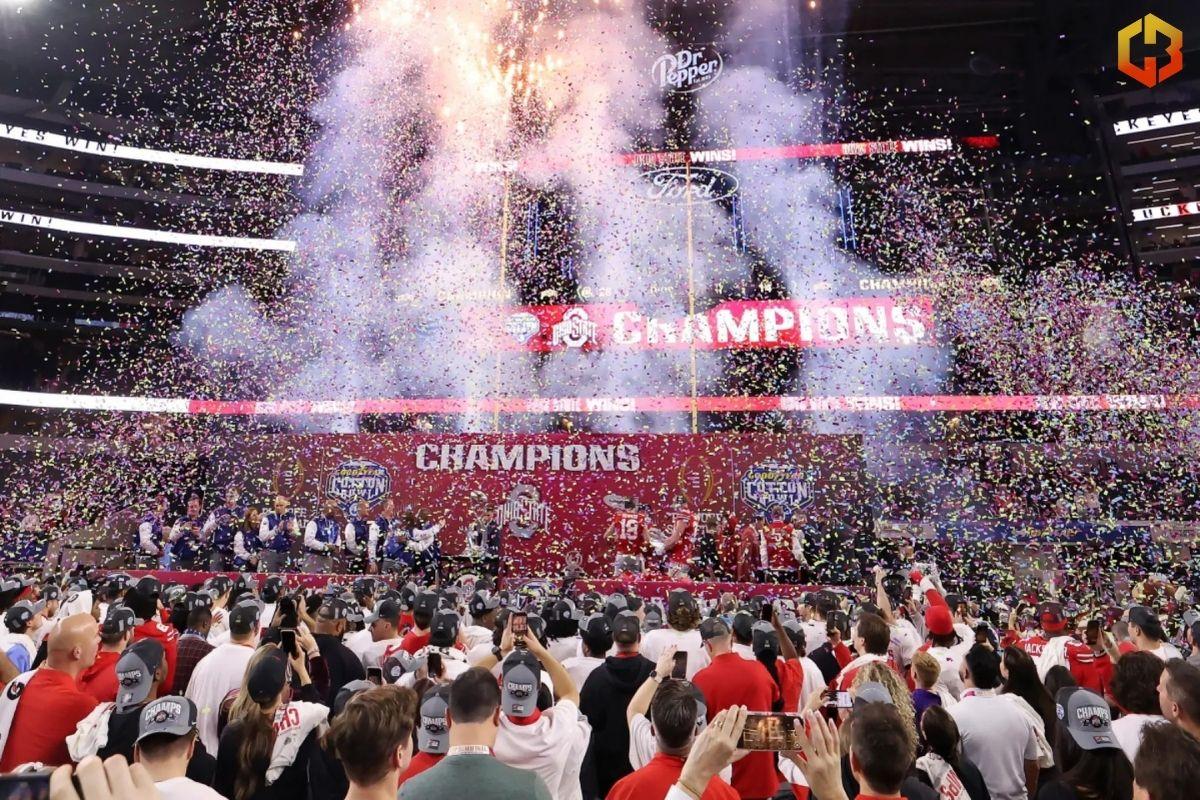 Ohio State celebrates a historic victory, overcoming challenges to claim the national championship against Notre Dame.