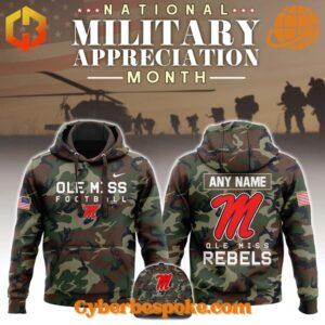 Trendy Ole Miss Rebels Football Camo Hoodie featuring modern cuts and soft, breathable materials.