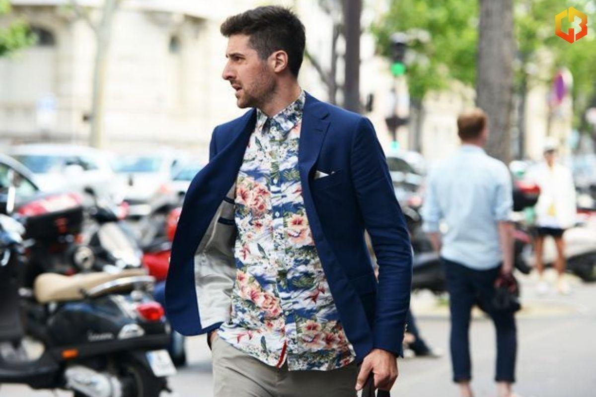 Pair The Hawaiian Shirt With A Well Fitted Suit Or Blazer. The Structured Silhouette Of The Suit Will Help Balance The Casualness Of The Shirt