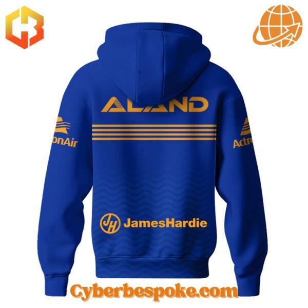 Unique 3D-designed Parramatta Eels Captain’s Run Hoodie, blending artistic visuals with everyday wear.