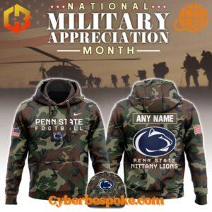 Versatile Penn State Football Military Appreciation Camo Hoodie designed for comfort, style, and durability.