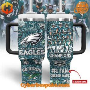 Philadelphia Eagles Champions # Fan Custom Tumbler Oz – keeps drinks hot or cold for hours with a stylish design