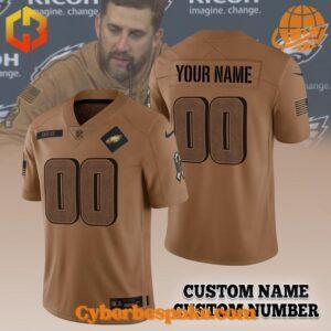 Philadelphia Eagles personalized brown football jersey with custom name and number