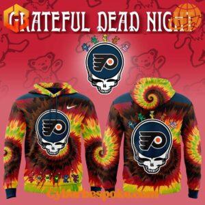 Unisex Philadelphia Flyers Grateful Dead Night Hoodie made from premium fabrics, perfect for layering.