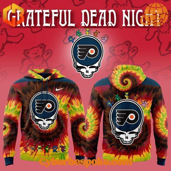 Unisex Philadelphia Flyers Grateful Dead Night Hoodie made from premium fabrics, perfect for layering.