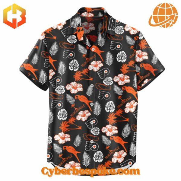 Unisex Philadelphia Flyers Margaritaville Night Hawaiian Shirt made from premium fabrics, perfect for layering.