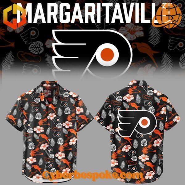 Unisex Philadelphia Flyers Margaritaville Night Hawaiian Shirt made from premium fabrics, perfect for layering.