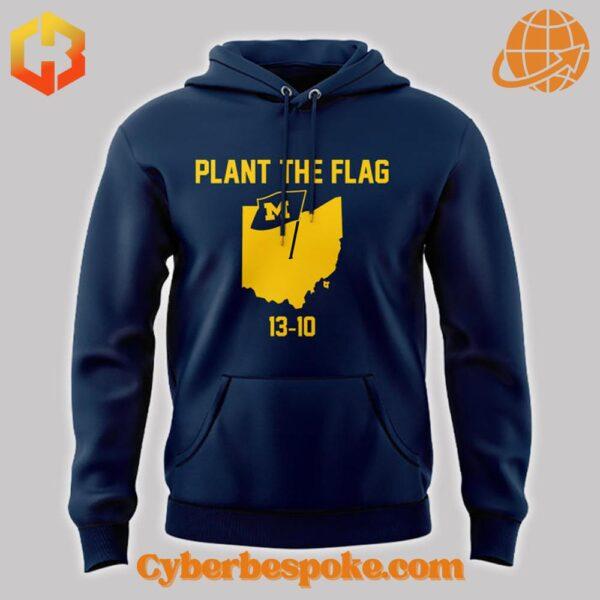 Unique 3D-designed Plant The Flag Michigan Wolverines Football Hoodie, blending artistic visuals with everyday wear.