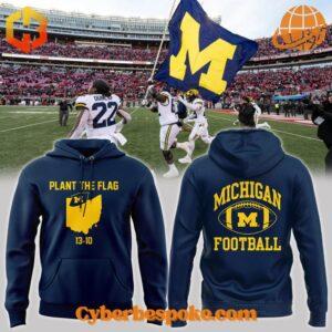 Unique 3D-designed Plant The Flag Michigan Wolverines Football Hoodie, blending artistic visuals with everyday wear.