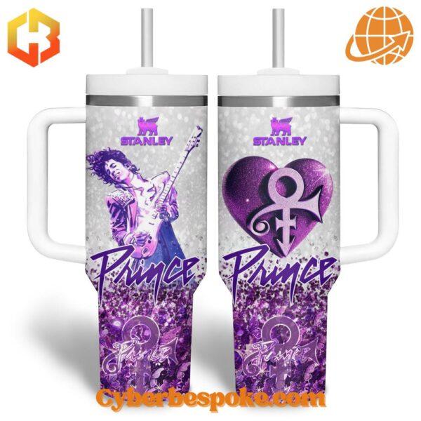 Elegant Prince fan tumbler with a 40oz capacity and modern handle design.