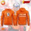 Orange hoodie with 'The Climb Continues' text and Denver Broncos logo, featuring Sean Payton tribute