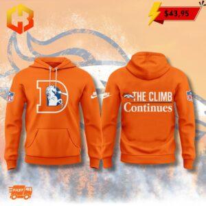 Denver Broncos hoodie celebrating Sean Payton's leadership with 'The Climb Continues' design