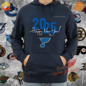 St. Louis Blues unisex hoodie in blue and gold, featuring the team’s logo, available for New Year 2025 sale online