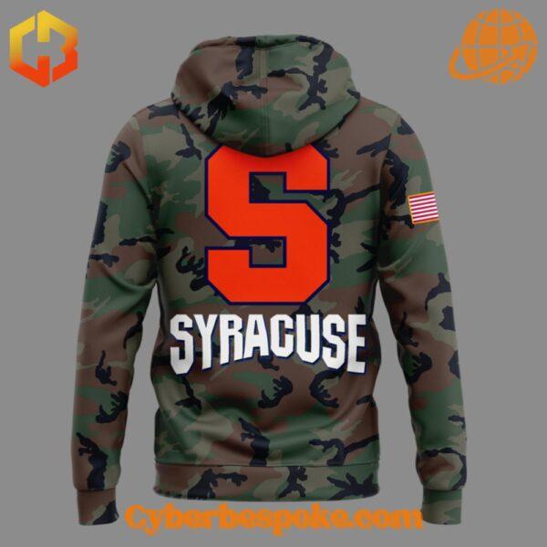 Unique Syracuse Orange Military Appreciation Camo Hoodie featuring immersive 3D designs that redefine casual wear.