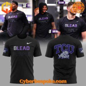 Unique Tcu Horned Frogs Football Blead Purple Shirt featuring immersive 3D designs that redefine casual wear.