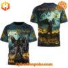 Sleep Token "Take Me Back to Eden" t-shirt with front and back views of eerie Halloween-inspired designs.