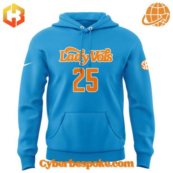 Rear view of Tennessee Lady Vols Basketball 2025 uniform Hoodie.