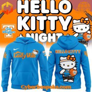 Tennessee Lady Volunteers Hello Kitty Nike hoodie in blue with front and back design.