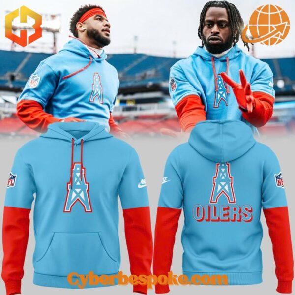 Tennessee Titans Throwback Hoodie worn by fans.