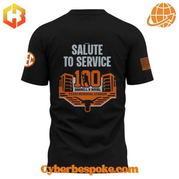 Texas Forever Salute to Service shirt featuring the Longhorns logo and tribute details.