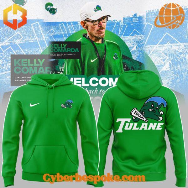 Unisex Tulane Football Coach Kelly Comarda Hoodie made from premium fabrics, perfect for layering.