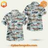 US WWII Aircraft Tropical 2 Hawaiian shirt with vintage airplane design and tropical vibes.