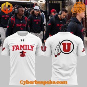 Unique 3D-designed Utah Utes Football Family Shirt, blending artistic visuals with everyday wear.