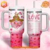 Two Valentine's Day themed tumblers with Scooby-Doo and Love Nutrition Facts designs