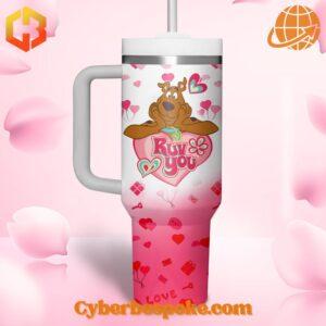 Valentine's Day tumbler with Scooby-Doo design