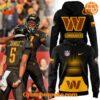 Front view of Washington Commanders Black Threads Hoodie featuring team logo.