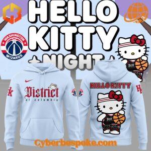 Washington Wizards Hello Kitty Night hoodie showcase with front and back designs