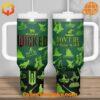 Wicked Movies Don't Be A Basic Witch Tumbler 40oz with green and black design.